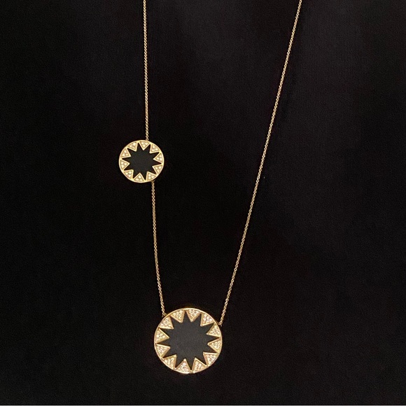 House of Harlow 1960 Double Sunburst Necklace, 26" - Picture 3 of 9